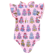 Load image into Gallery viewer, Pink Chicken - Girls Jennifer Surf  Suit - Pink Flowerette