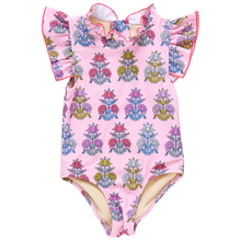Load image into Gallery viewer, Pink Chicken - Girls Jennifer Surf  Suit - Pink Flowerette