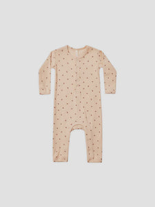 Quincy Mae - Ribbed Baby Jumpsuit - Shell Strawberries