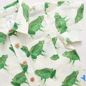 Pink Chicken - Boys Jack Shirt - Frogs