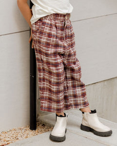 Rylee + Cru - Brooklyn Trouser - Burgundy Plaid