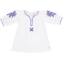 Load image into Gallery viewer, Pink Chicken - Girls Ava Dress - Gardenia White Embroidery