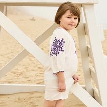 Load image into Gallery viewer, Pink Chicken - Girls Ava Dress - Gardenia White Embroidery