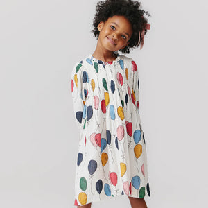 Pink Chicken - Girls Stevie Puff Sleeve Dress - Balloon Bunches