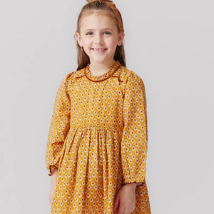 Pink Chicken - Girls Charlie Dress - Inca Gold Tear Drop