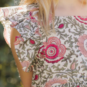 Pink Chicken - Elsie Dress - Pink Lisbon Floral