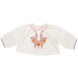 Pink Chicken - Girls Ava Top - Harvest Embroidery