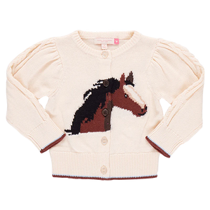 Pink Chicken - Girls Cable Constance Sweater - Wild Horse