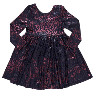 Pink Chicken - Girls Lame Steph Dress - Leopard Spots