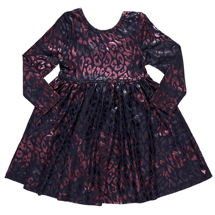 Pink Chicken - Girls Lame Steph Dress - Leopard Spots