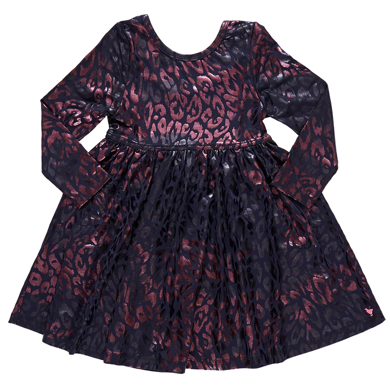 Pink Chicken - Girls Lame Steph Dress - Leopard Spots