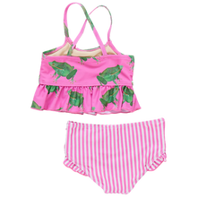 Load image into Gallery viewer, Pink Chicken - Girls Joy Tankini - Magenta Pink Frogs
