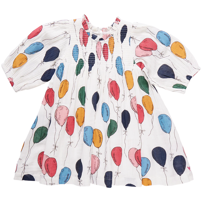 Pink Chicken - Girls Stevie Puff Sleeve Dress - Balloon Bunches