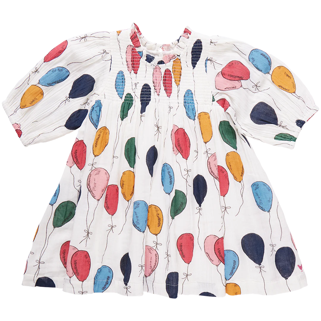 Pink Chicken - Girls Stevie Puff Sleeve Dress - Balloon Bunches