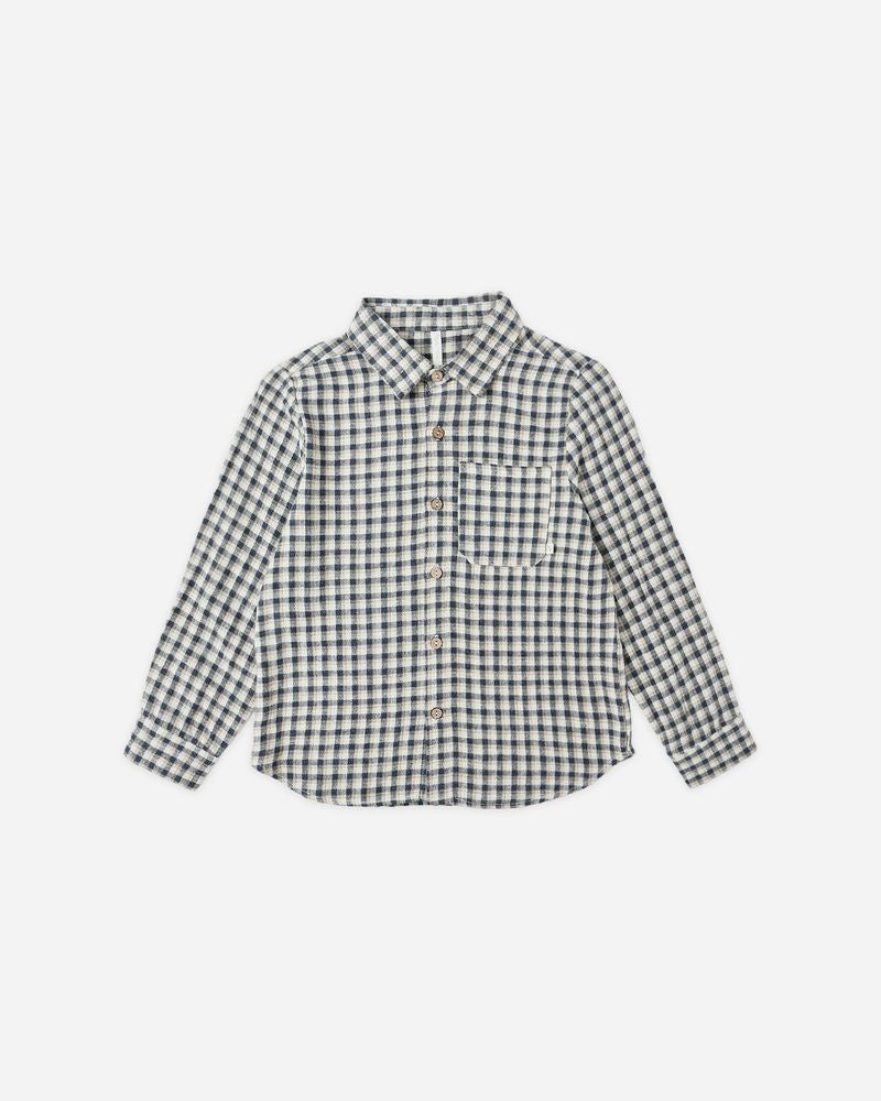 Rylee + Cru - Collared Long Sleeve Shirt - Navy Check