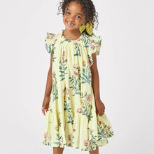 Load image into Gallery viewer, Pink Chicken - Girls Harper Dress - Pale Yellow Poppy