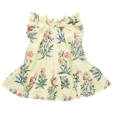 Load image into Gallery viewer, Pink Chicken - Girls Harper Dress - Pale Yellow Poppy