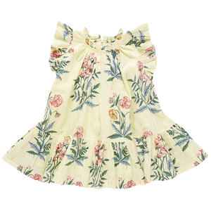 Pink Chicken - Girls Harper Dress - Pale Yellow Poppy