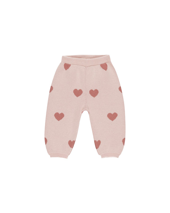 Quincy Mae - Organic Heart Knit Pants - Bubblegum