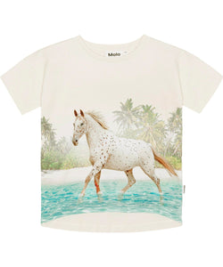 Molo - Raeesa  Organic SS T-Shirt - Horse On Beach