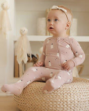 Load image into Gallery viewer, Bamboo Zip Footie - Pink Ghosts