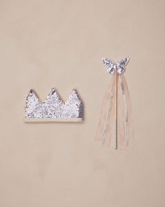 Noralee - Crown + Wand - Silver Sequin
