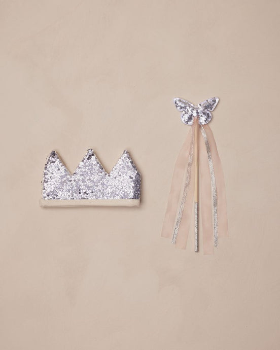Noralee - Crown + Wand - Silver Sequin