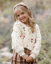 Load image into Gallery viewer, Rylee + Cru - Boxy Cardigan - Winter Floral Embroidery