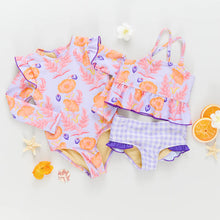 Load image into Gallery viewer, Pink Chicken - Girls Joy Tankini - Purple Gilded Floral