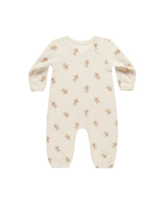 Quincy Mae - Organic Waffle Long Sleeve Jumpsuit - Gingerbread