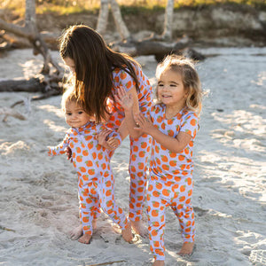 Pink Chicken - Baby Bamboo Romper - Lavender Oranges