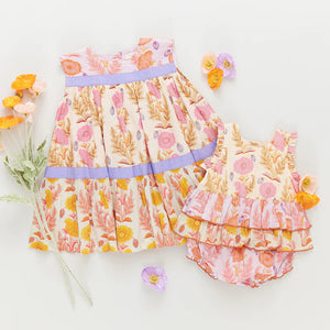 Pink Chicken - Girls Krista Dress - Gilded Floral Mix