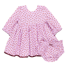 Load image into Gallery viewer, Pink Chicken - Baby Girls Amma Dress Set - Lavender Tiny Roses