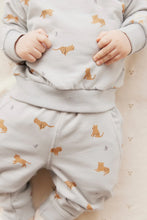 Load image into Gallery viewer, Organic Cotton Jalen Track Pant - Lenny Leopard Ocean Spray