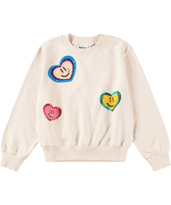 Molo - Marge Organic Sweatshirt - Sequin Hearts