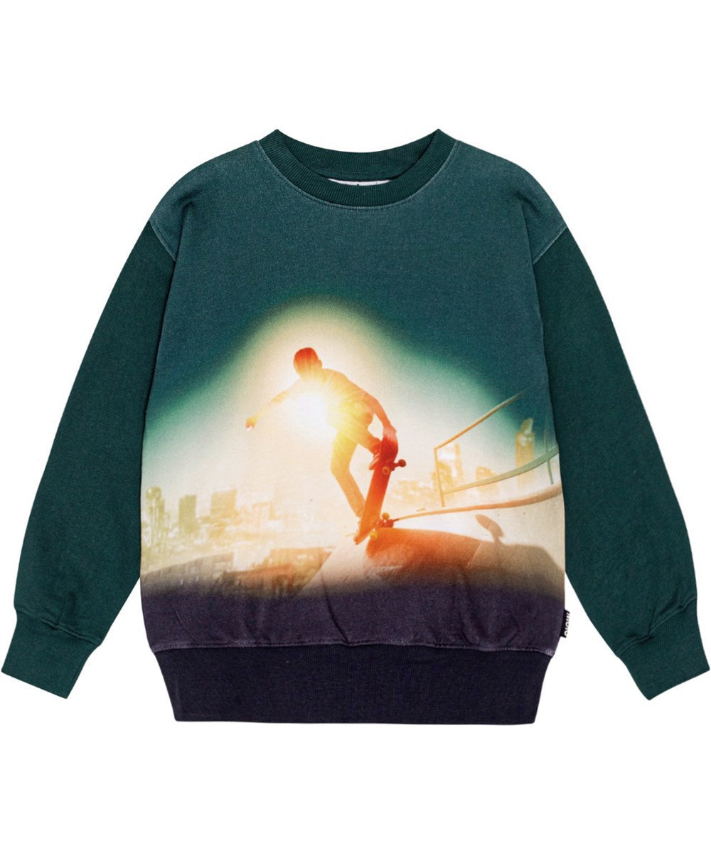 Molo - Mattis Organic Sweatshirt - Green Sky Skate