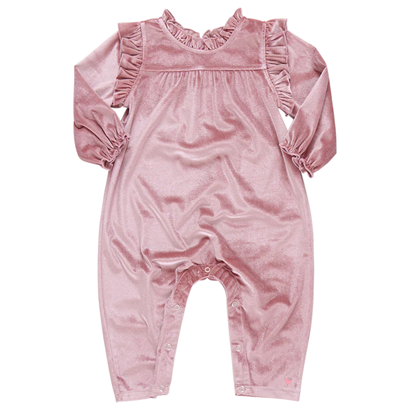 Pink Chicken - Baby Girls Velour Kalani Jumper - Mauve