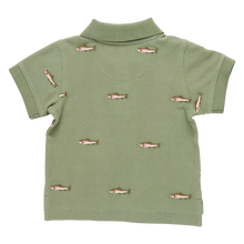 Load image into Gallery viewer, Pink Chicken - Boys Alec Shirt - Rainbow Trout Embroidery