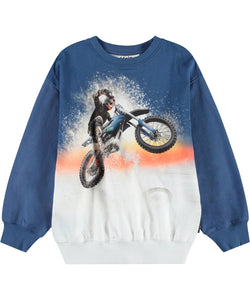 Molo - Monti Organic Sweatshirt - Wheelie Blue