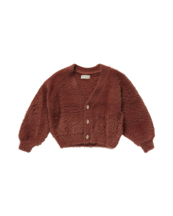 Rylee + Cru - Fuzzy Cardigan - Brick