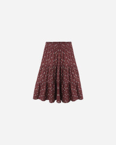 Rylee + Cru - Ruffle Tiered Midi Skirt - Harvest Berry