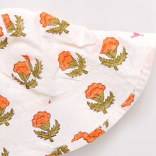 Load image into Gallery viewer, Pink Chicken - Baby Girls Sun Hat - Small Orange Bud
