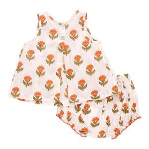 Pink Chicken - Baby Girls Jaipur 2-Piece Set - Small Orange Bud