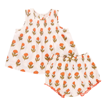 Load image into Gallery viewer, Pink Chicken - Baby Girls Jaipur 2-Piece Set - Small Orange Bud