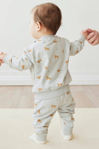 Organic Cotton Jalen Track Pant - Lenny Leopard Ocean Spray