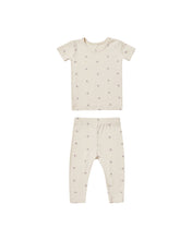 Load image into Gallery viewer, Quincy Mae - Bamboo Short Sleeve Pajama Set - Natural Sweet Pea