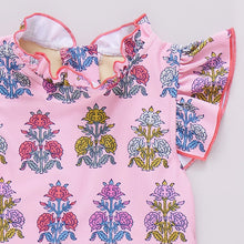 Load image into Gallery viewer, Pink Chicken - Girls Jennifer Surf  Suit - Pink Flowerette