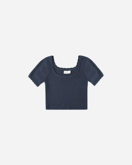 Rylee + Cru - Scallop Tee - Navy
