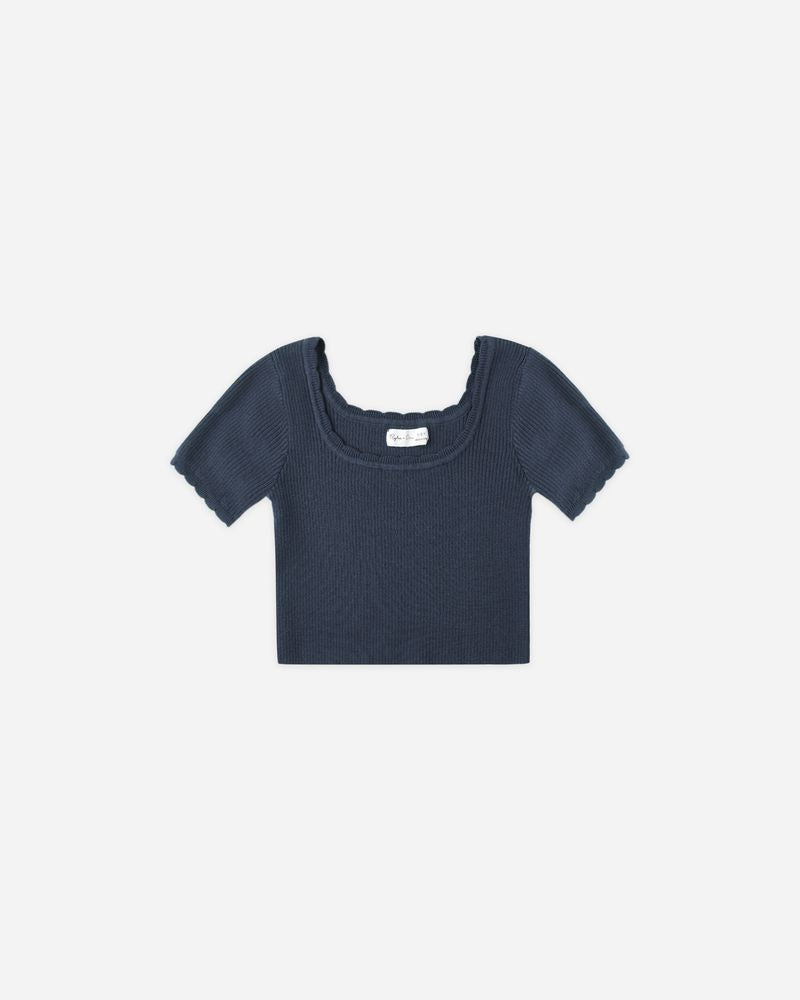 Rylee + Cru - Scallop Tee - Navy