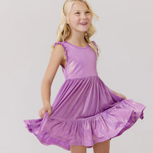 Load image into Gallery viewer, Pink Chicken - Girls Lame Kelsey Dress - Purple